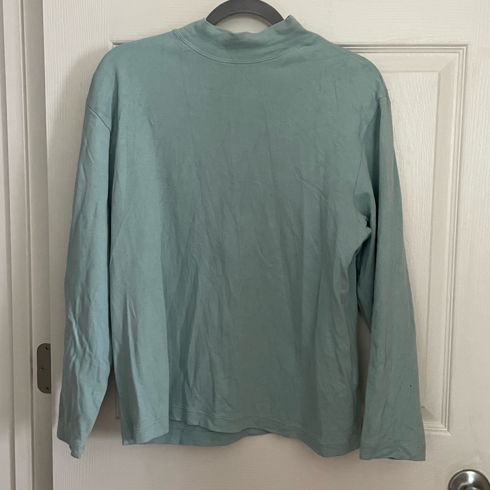 Light Blue Mock Neck Long Sleeve